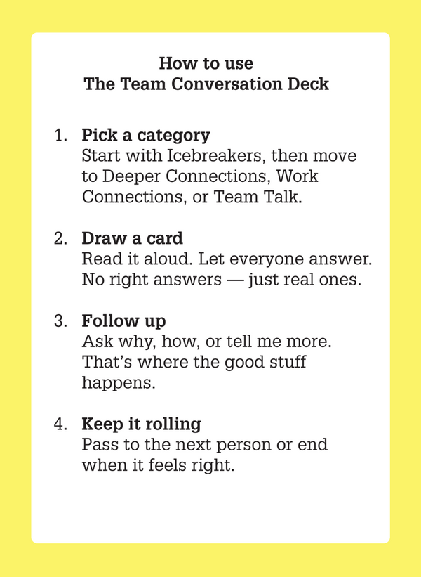 The Team Conversation Deck - Break down silos and spark authentic conversations
